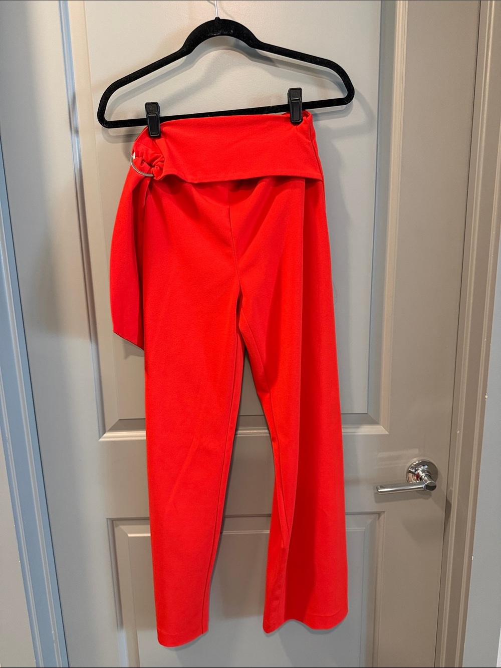Women's High-Waist Red Wide-Leg Pants